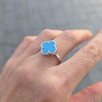 925 Sterling Silver Clover Turquoise Ring - 14 mm - Image 8