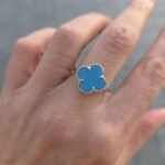 925 Sterling Silver Clover Turquoise Ring - 14 mm - Image 9