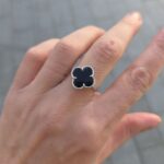 925 Sterling Silver Clover Onyx Ring - 14 mm - Image 10