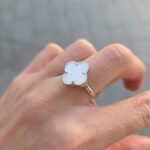 925 Sterling Silver Mother of Pearl Clover Ring - Image 5