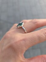 925 Sterling Silver Clover Malachite Ring - 14 mm - Image 5