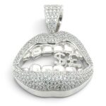 925 Sterling Silver Mouth Cz Pendant - Image 2