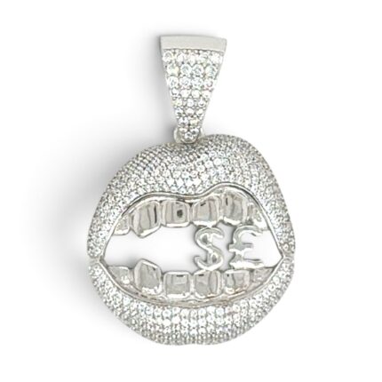 925 Sterling Silver Mouth Cz Pendant