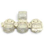 925 Sterling Silver Yellow Gold-Plated 3 Monkey Heads Cz Pendant - Image 2