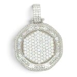 925 Sterling Silver Hexagon Cz Pendant