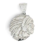 925 Sterling Silver Warrior Cz Pendant