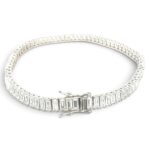 925 Sterling Silver Baguette Cz Tennis Bracelet - 5 mm