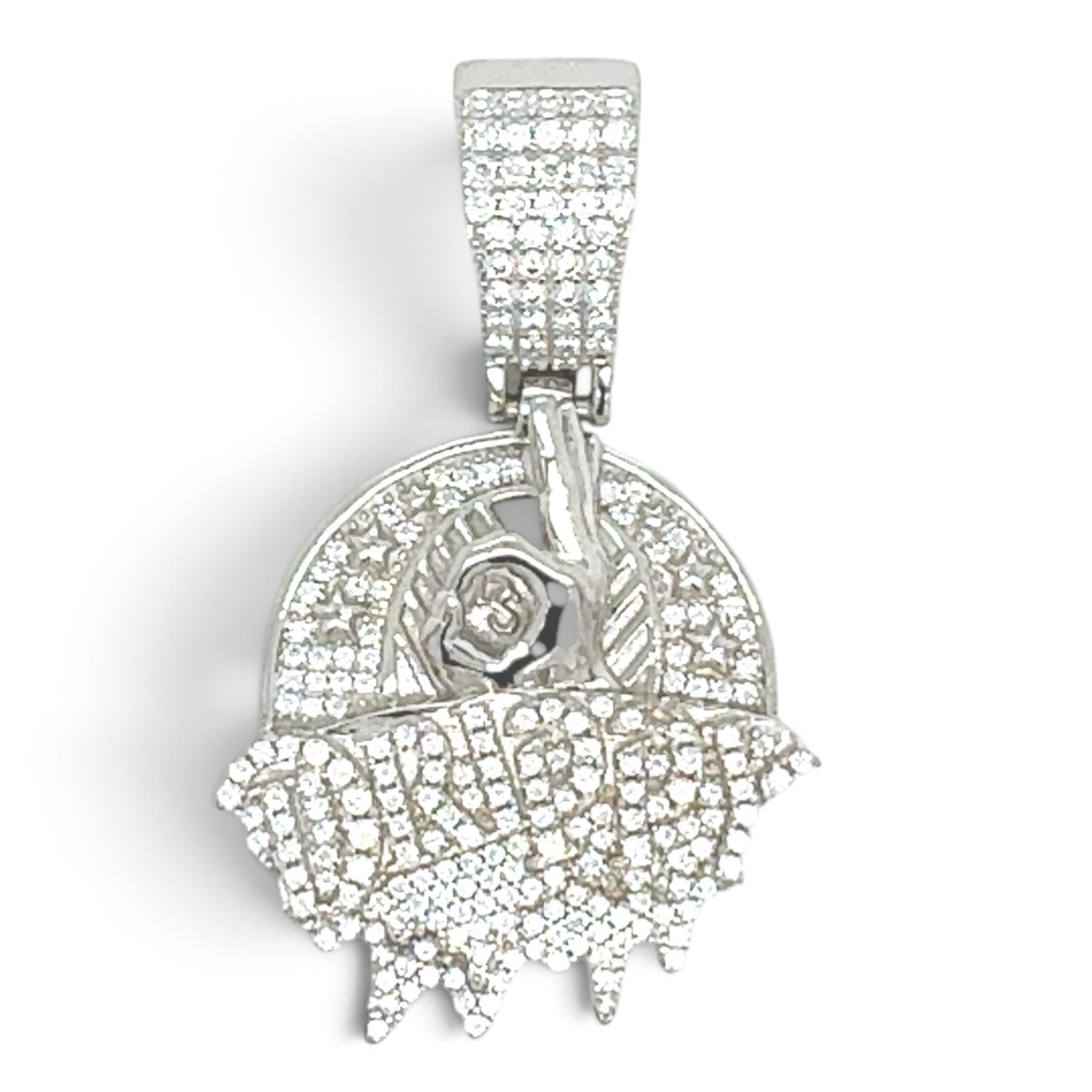 925 Sterling Silver Drippy Cz Pendant - Image 1