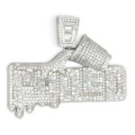 925 Sterling Silver FADED Cz Pendant
