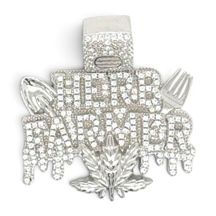 925 Sterling Silver Herb Farmer Cz Pendant