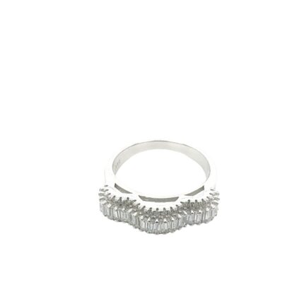 925 Sterling Silver Cz Signet Ring - SR00241