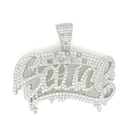 925 Sterling Silver Too Much Sauce Cz Pendant