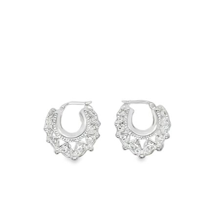 925 Sterling Silver Creole Earrings - 30 mm