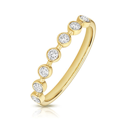 9k Yellow Gold Lab Grown Diamond Set Rubover Ring