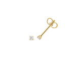 9k Yellow Gold Lab Grown Diamond Round Cut Stud Earrings