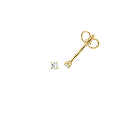 9k Yellow Gold Lab Grown Diamond Round Cut Stud Earrings