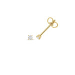 9k Yellow Gold Lab Grown Diamond Round Cut Stud Earrings - Image 2