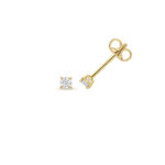 9k Yellow Gold Lab Grown Diamond Round Cut Stud Earrings - Image 3