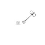 9k White Gold Lab Grown Diamond Round Cut Stud Earrings - Image 3