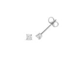 9k White Gold Lab Grown Diamond Round Cut Stud Earrings - Image 4
