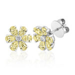 925 Sterling Silver Flower Shape Pear Cut Cz Stud Earrings - 5x3 mm - Image 2