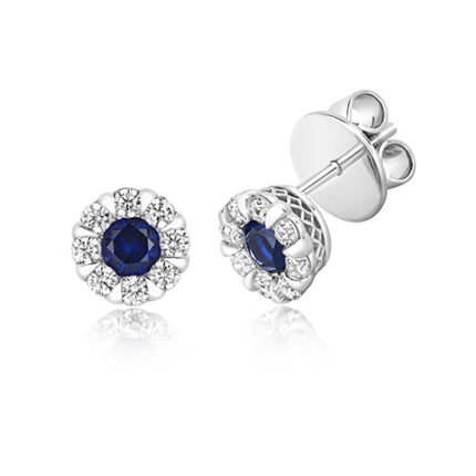 925 Sterling Silver Cluster Coloured Cz Stud Earrings - 4 mm