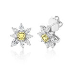 925 Sterling Silver Pear and Asscher Cut Cluster Flower Cz Stud Earrings - 4.5 mm - Image 2