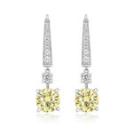 925 Sterling Silver Graduated Claw Set Round Drop Earrings - 8 mm - Image 2