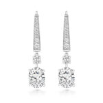925 Sterling Silver Graduated Claw Set Oval Drop Earrings - 9x7 mm