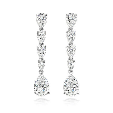 925 Sterling Silver Graduated Pear Drop Earrings - 10x7 mm