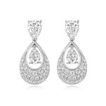 925 Sterling Silver Pave Pear Drop Earrings - 5x7x6x4 mm