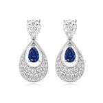 925 Sterling Silver Pave Pear Drop Earrings - 5x7x6x4 mm - Image 4