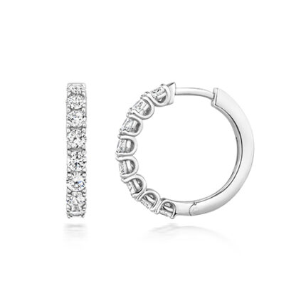 925 Sterling Silver Claw Set Round Hoop Earrings - 3 mm