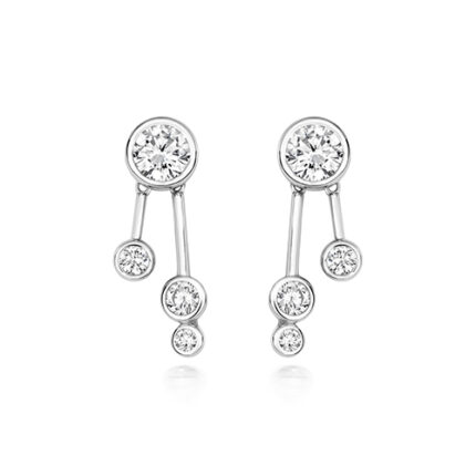 925 Sterling Silver Rubover Drop Earrings