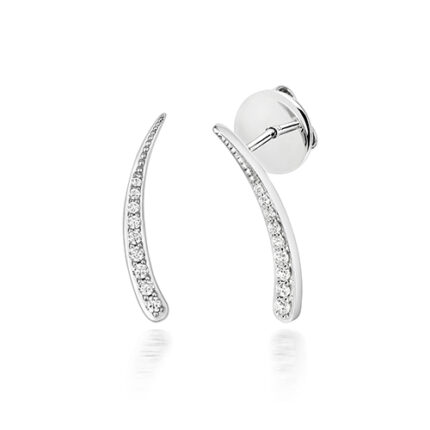 925 Sterling Silver Graduated Pave Set Cz Studs Earrings